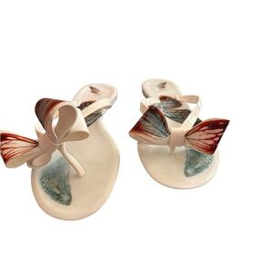 Elegant Cream Butterfly Bow Sandals